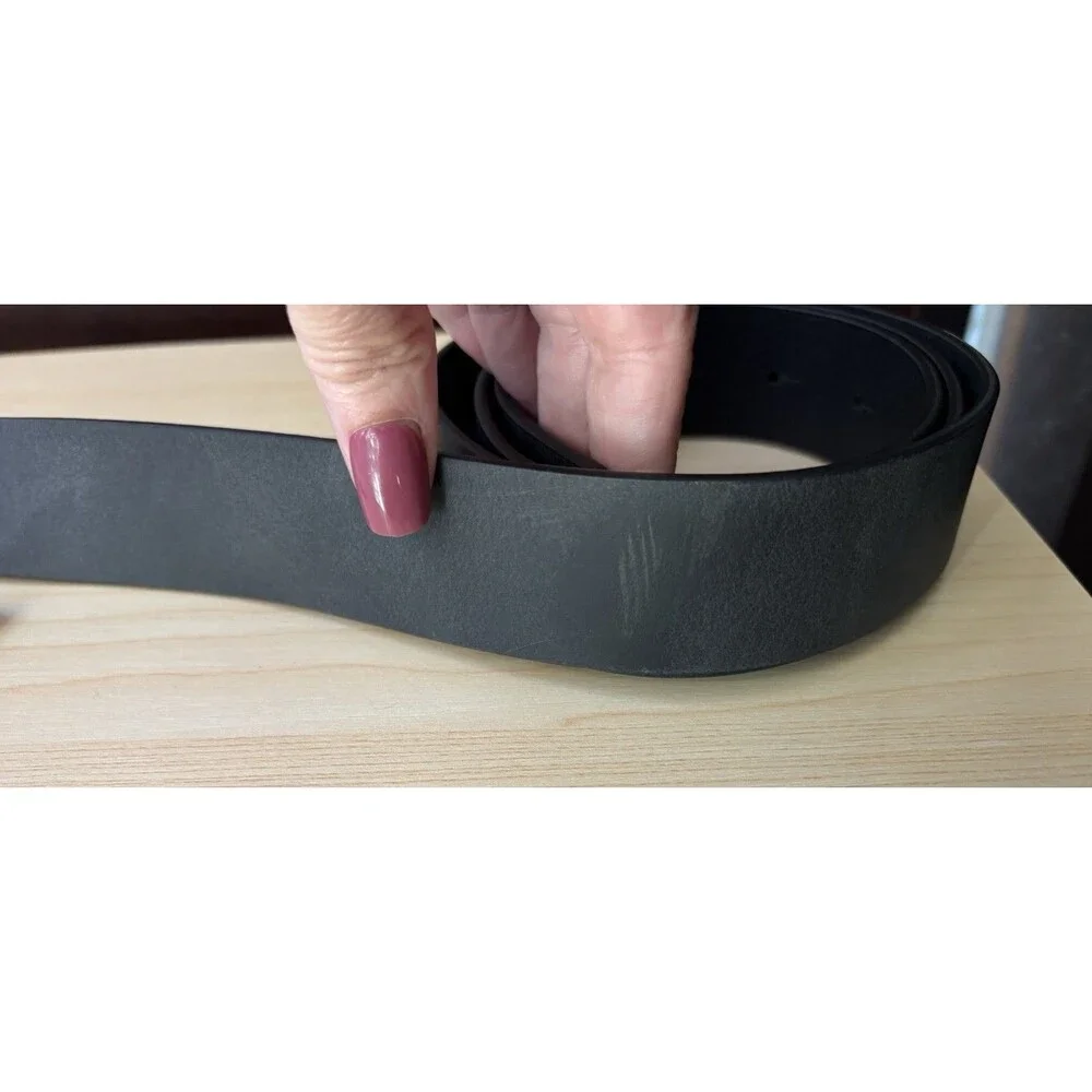 Armani Exchange A/X Black White Contrast One Size Adjustable Men’s Leather Belt